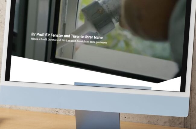 Website Redesign FensterProjekt.ch modernes Webdesign. Startseite der Webseite.