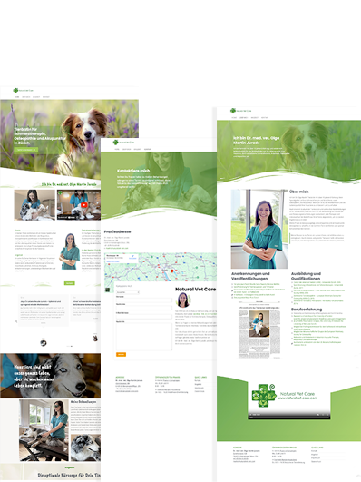 Webdesign für Natural Vet Care aus Zürich selbständige Tierärztin